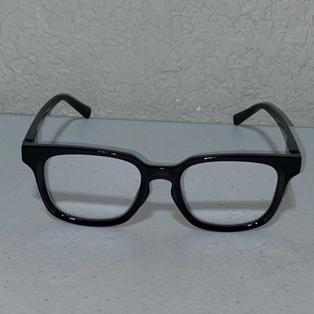 Peepers Reading Glasses +1.50 Blue Light Block Solid Black Classic Square Bowie